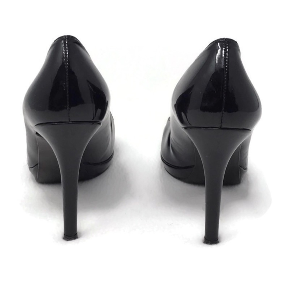 Stuart Weitzman Black Patent Leather Platform Stiletto Heel Slip On Pump 7.5 - Picture 6 of 8